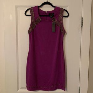 Isabel Lu Purple Chain dress Silk Sz M. New w/Tag